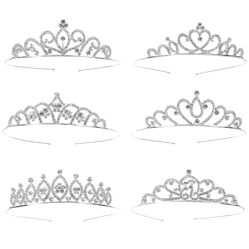 [Australia] - Hedume 6 Pack Girls Princess Crystal Tiara Crown, Rhinestone Princess Crown for Birthday Party, Wedding, Prom, Pageant 