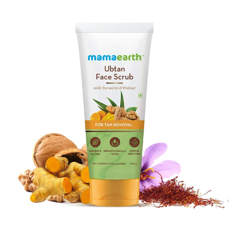 [Australia] - Mamaearth Ubtan Face Scrub with Turmeric & Walnut for Tan Removal - 100g 