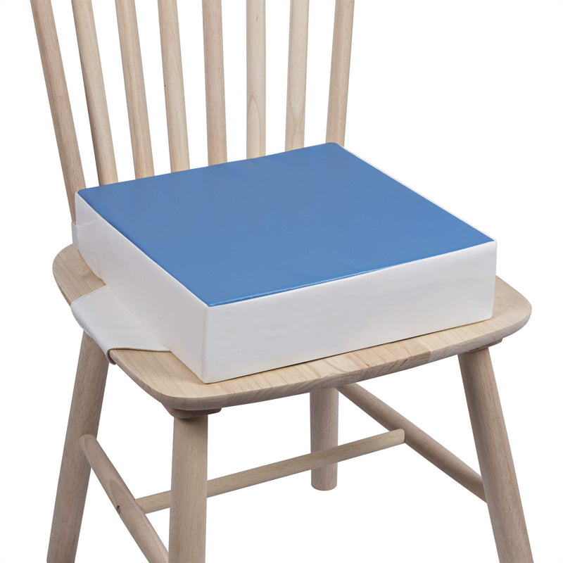 [Australia] - Kalawen Booster Seat for Dining Table, PU Washable with 2 Straps Adjustable Straps Safety Buckle Portable Travel Increasing Cushion, Blue 