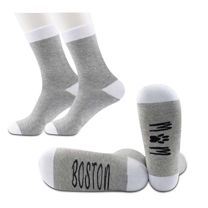 [Australia] - PYOUL 2 Pairs Boston Dog Socks Boston Dog Gift Funny Socks Boston Mom Socks Dog Mom Gift 
