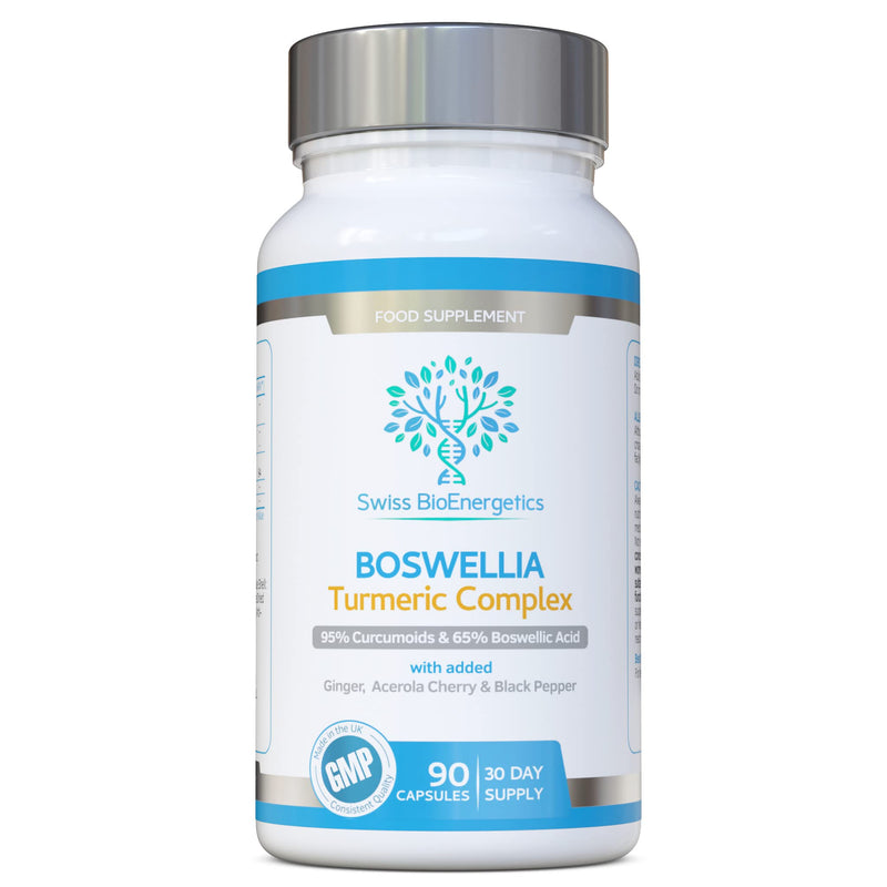 [Australia] - Boswellia & Turmeric Complex – 90 Capsules – containing Minimum 95% Curcumoids & 65% Boswellic Acid - with Added Ginger, Acerola Cherry and Black Pepper 