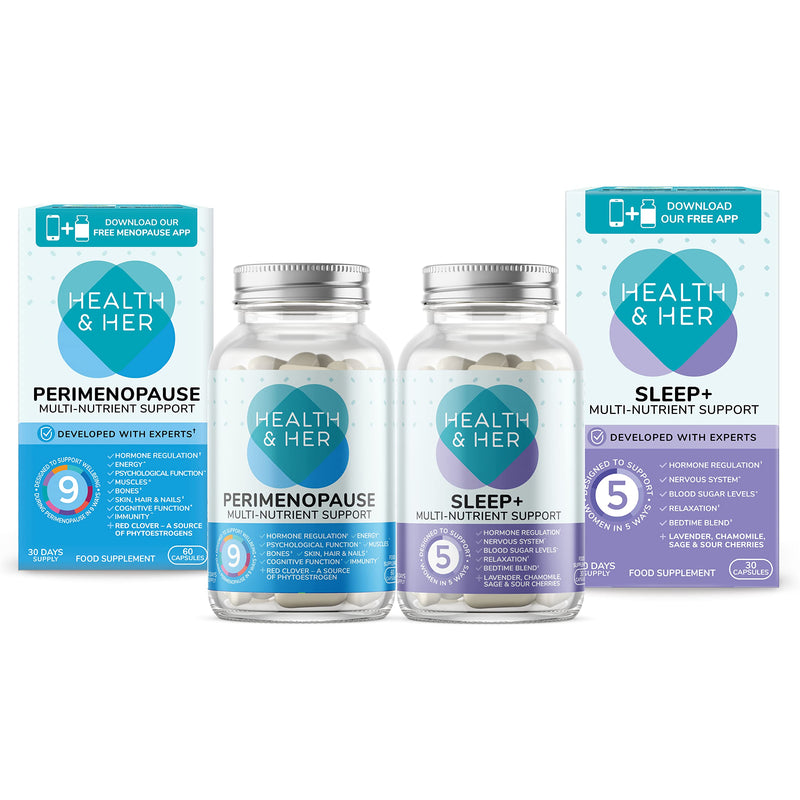 [Australia] - Health & Her Perimenopause Tablets for Women - Day & Night Bundle - Supplements to Support Wellbeing During Perimenopause - Vegan - 1 Month Supply (Bundle) 