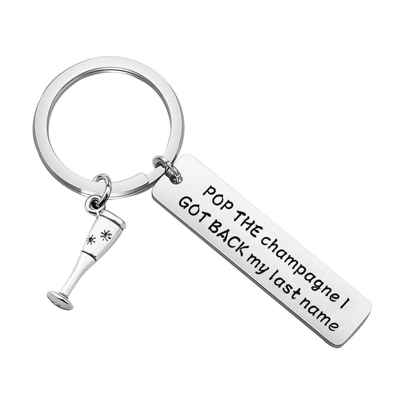 [Australia] - MYSOMY Divorce Gift Break Up Gift Pop the Champagne I Got Back My Last Name Keychain Divorce Party Keychain New Me Gift For Divorcee New Beginning Gift Pop The Champagne key 