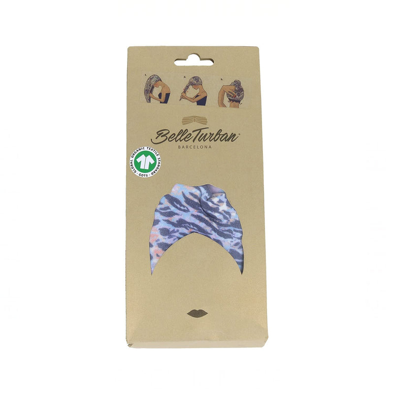[Australia] - Dikson Muster Belle Turban Turban Animal Print Blue, Standard 