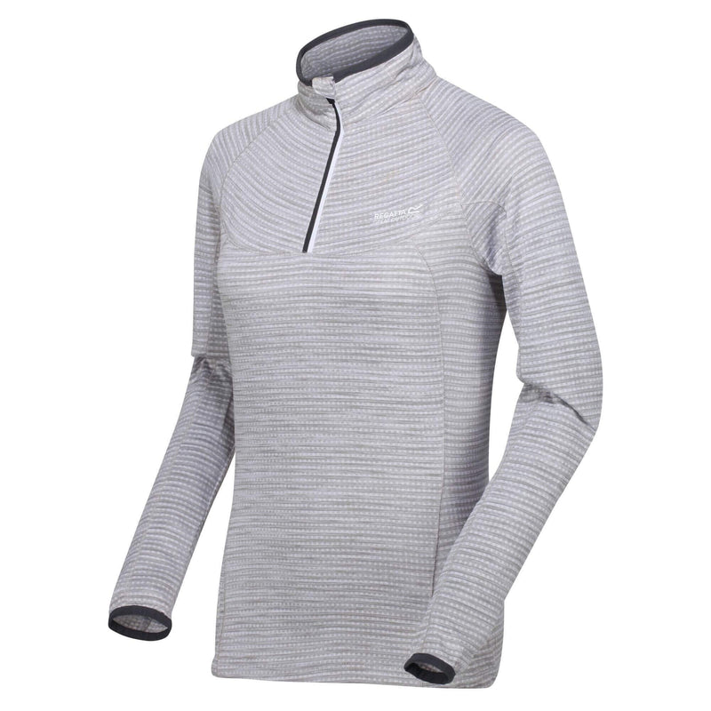 [Australia] - Regatta Women's Womens Yonder Quick Dry Grid Fabric Performance Wicking Zip Neck Fleece T-Shirts/Polos/Vests 16 White 