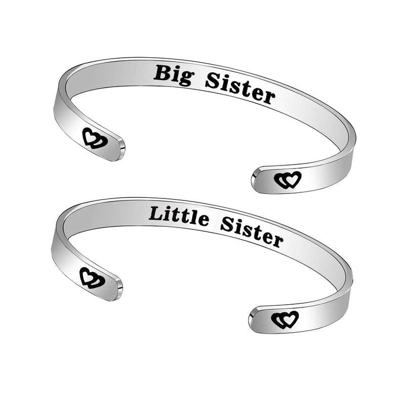 [Australia] - 2PCS Women's Cufff Bracelet for Sister Friends Not Sister by Bloo But Sisters By Heart Jewellery Sister Friend Bangle Big Little Sister 