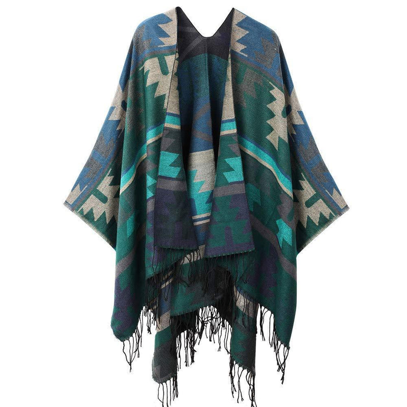 [Australia] - Superora Women's Scarf Wrap Shawl Scarves Cape Tartan Blanket with Tassel 130 x 150 cm Green 