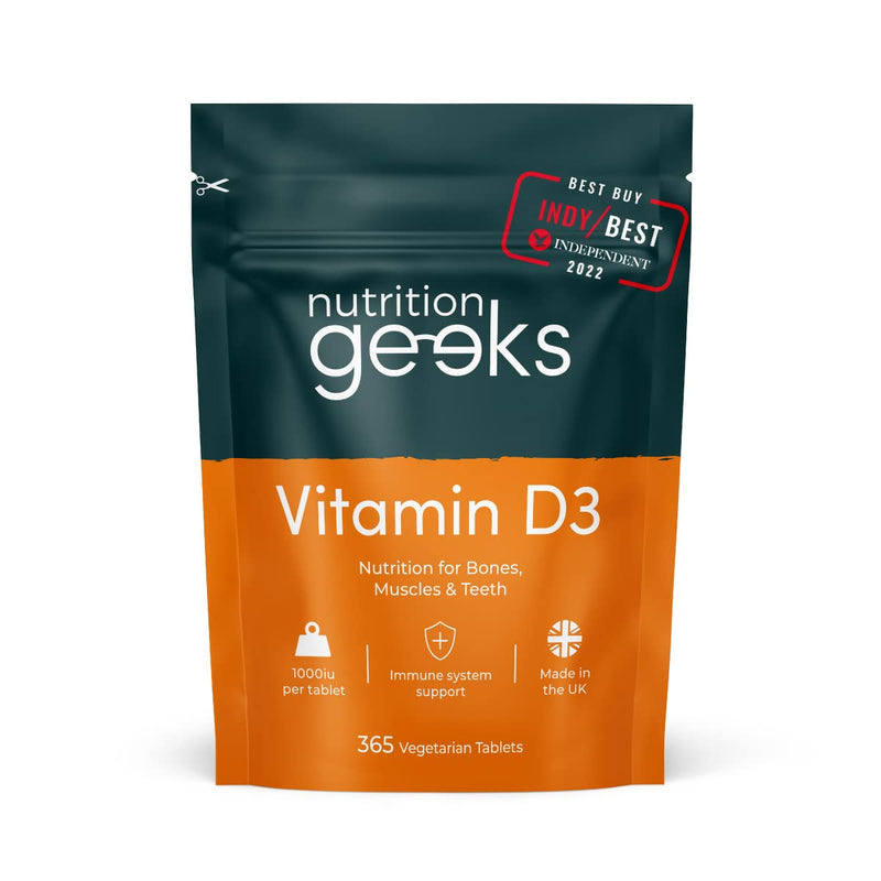 [Australia] - Vitamin D 1000iu - 1 Year Supply, 365 Easy-Swallow Vitamin D Tablets, Vegetarian Vitamin D3, High Strength Immune Support Supplement - Awarded by The Independent UK 