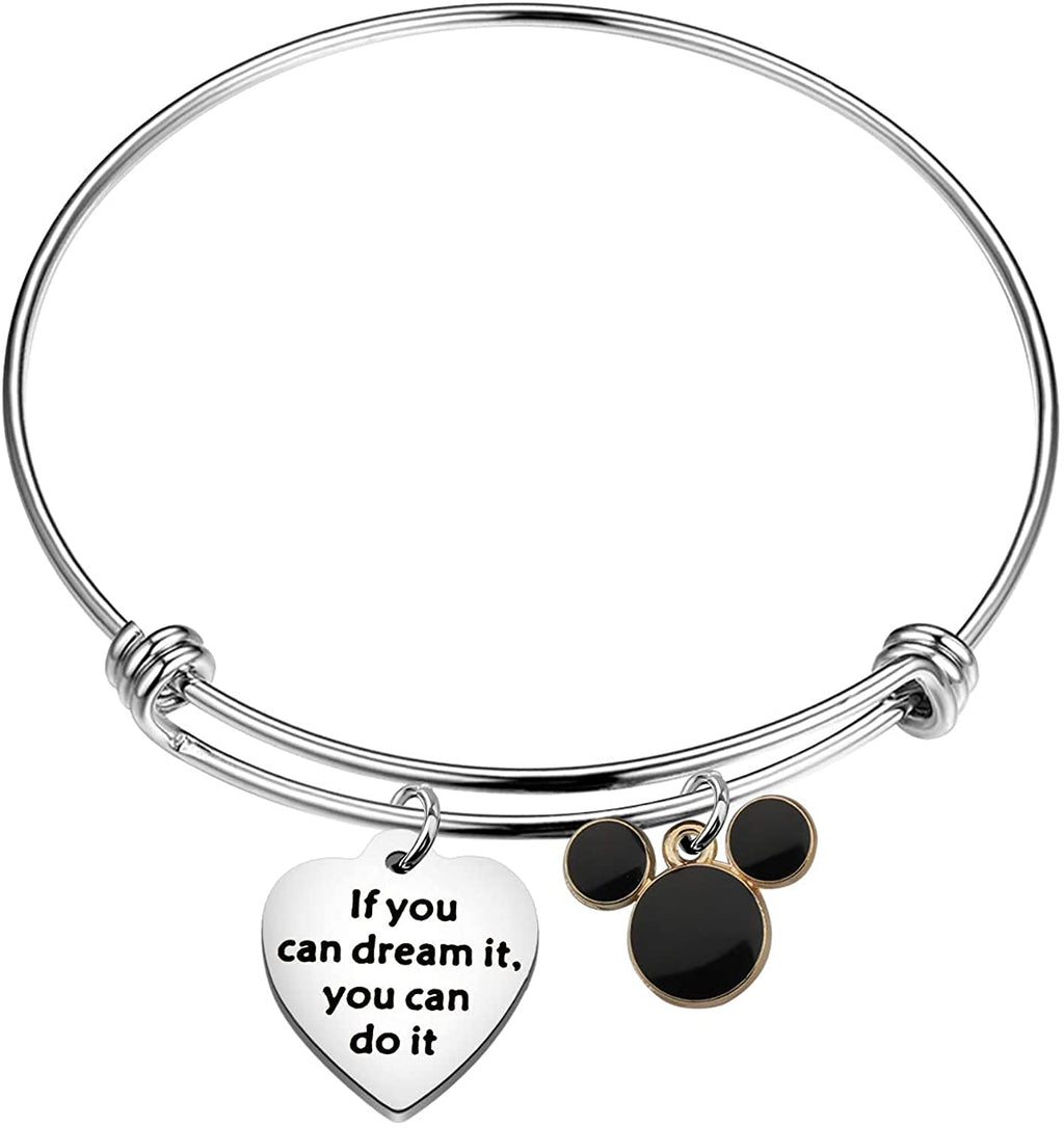 [Australia] - If You Can Dream It You Can Do It Keychain Mickey Jewelry Inspirational Graduate 2020 Gift Mickey Bracelet 