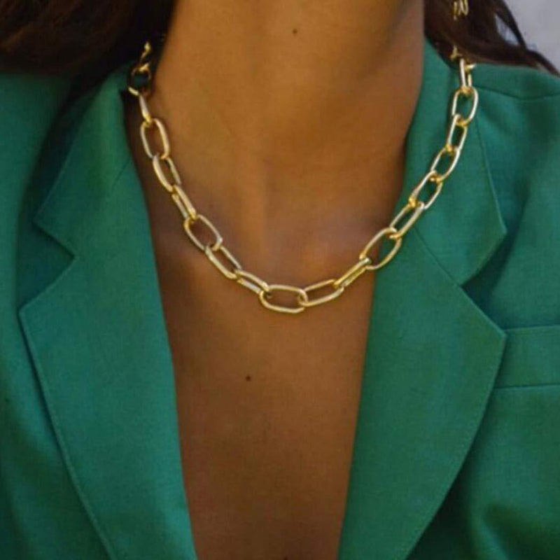 [Australia] - Yienate Punk Necklace Trendy Simple Chain Boho Jewelry For Woman and Girls (Gold) Gold 