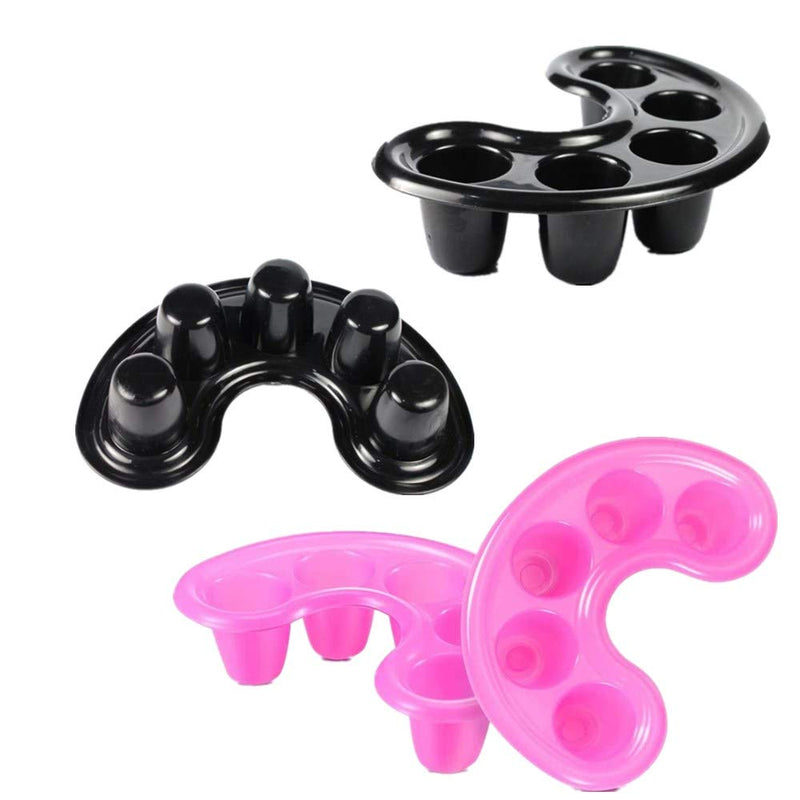 [Australia] - 4 Pieces Nail Soaking Hand Bowl Separate Manicure Bowl Used for Art Polishing Remover Remover Soak Bowl Manicure Spa Tool (Rose Red, Black) 