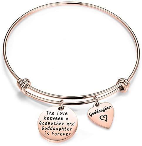 [Australia] - Goddaughter Gift The Love Between a Godmother and Goddaughter is Forever Bracelet First Communion Gift Goddaughter Rose Brcacelet 