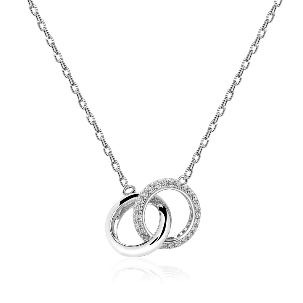 [Australia] - GELVTIC Mothers Day Gift Sterling Silver Necklace Chain for Women, Choker Charms Necklace With Infinity Moon Star Rings Snowflake Pendant for Girls Friends 07 Silver 