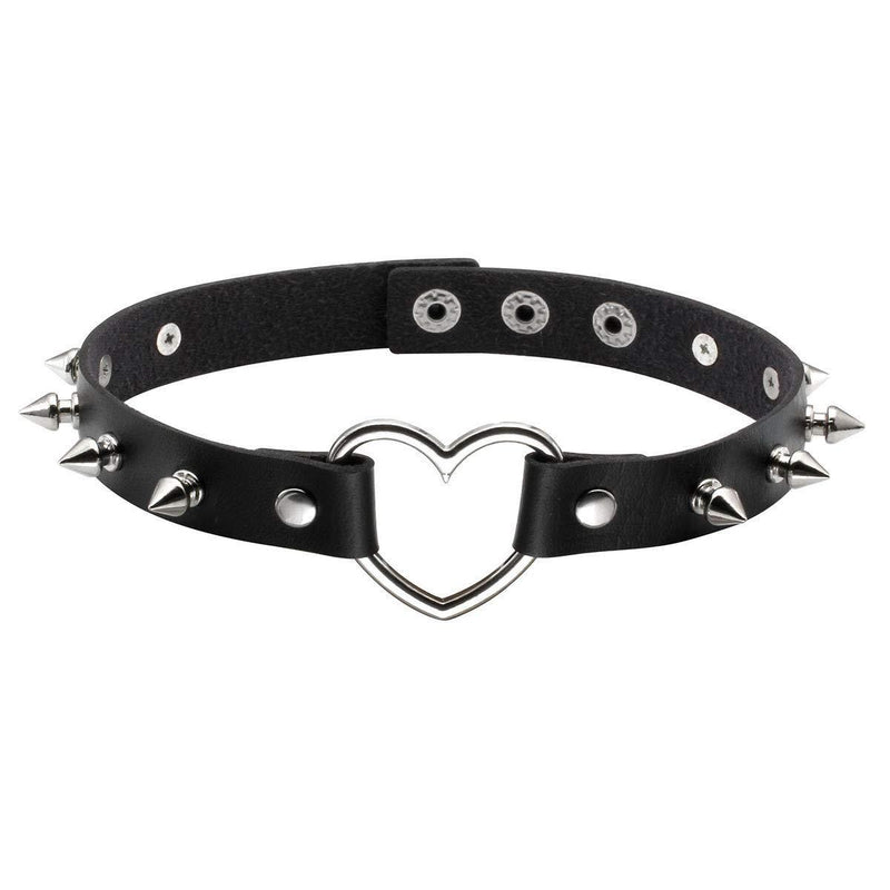 [Australia] - Eigso Retro Punk Collar Choker Necklace for Women Multicolored with Rivet Studded Spiked Adjustable Black 