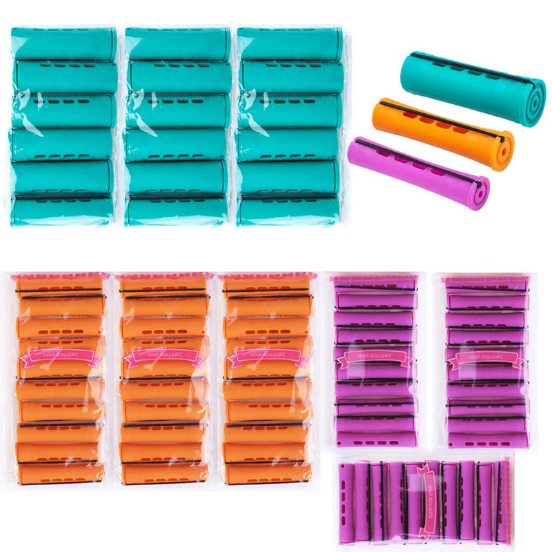 [Australia] - Hair Perm Rods Set 78 Pieces Jumbo Large Medium Plastic Cold Wave Perming Rods Curlers for Straight Curly Natural Hair Hairdressing Styling Hair Rellers Tool 3 Sizes 