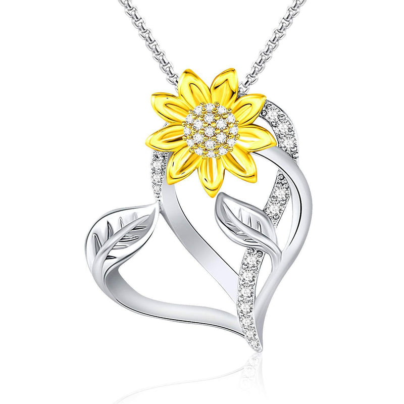 [Australia] - Sunflower Heart Necklace for Women Wife Daughter-You are My Sunshine Pendant Necklaces with Jewelry Box for Mom on Mother’s Day Sunflower Necklace 2 