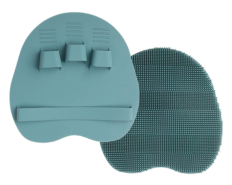 [Australia] - 1 Pack Soft Silicone Shower Brush Body Wash Bath Exfoliating Skin Massage Scrubber, Dry Skin Brushing Glove Loofah, Fit for Sensitive and All Kinds of Skin(Eucalyptus Green) #1 GREEN 