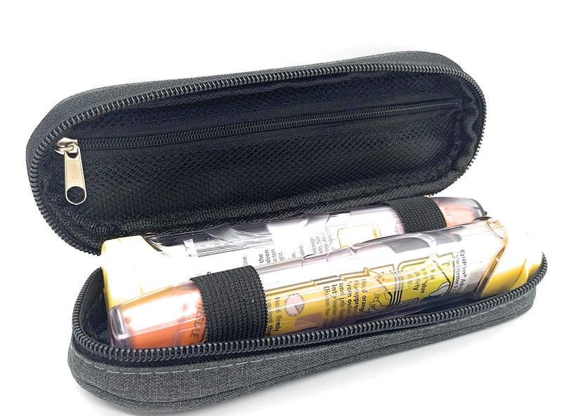 [Australia] - ICE Medical Black/Grey Twin Epipen Syringe Case/Bag - Allergies, Diabetes, Inhalers, Syringes, Insulin etc 