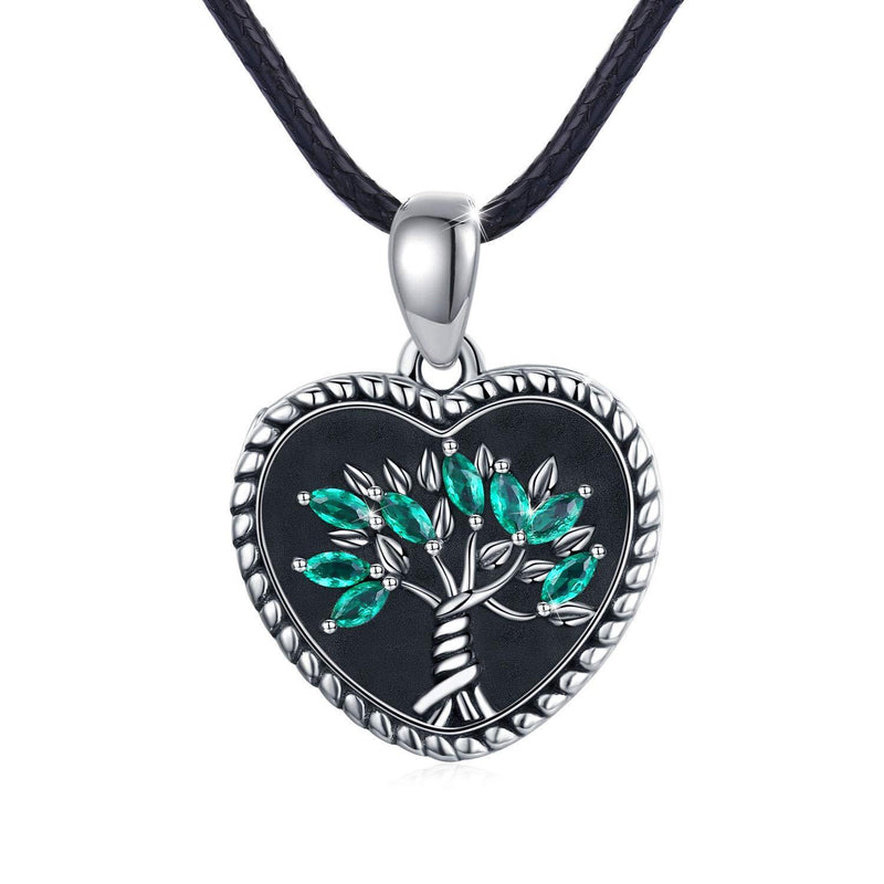 [Australia] - Tree of Life Locket Necklace 925 Sterling Silver Heart Locket Photo Necklace for Women"I love you forever" Photo Locket Necklace for Pictures Vintage Oxidized Tree Locket Birthday Mothers Day Gifts 