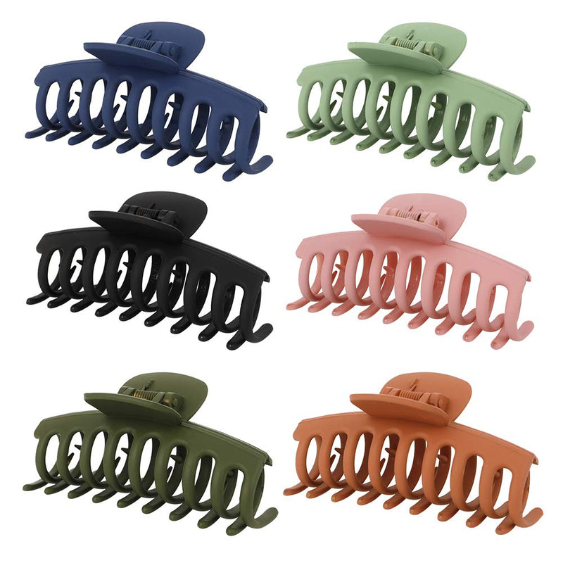 [Australia] - FANTESI 6 PCS Hair Claw Clips Big Claw Clips, Non slip Hair Clip Strong Hold Jaw Clips for Women and Girls Straight, Curly & Wavy Hair (3.6 Inch ) 