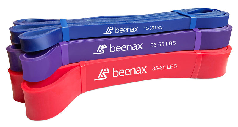 [Australia] - Beenax Resistance Bands Pull Up Assist Bands Set, 3 Pack - 3 Different Levels Workout Exercise Bands for CrossFit, Powerlifting, Muscle and Strength Training, Stretching, Mobility, Yoga - Men & Women 