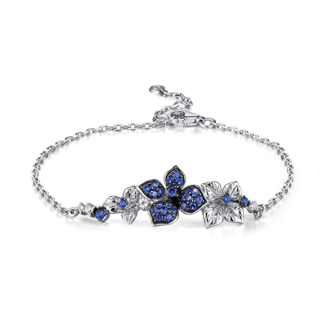 [Australia] - Santuzza Silver Bracelet for Women Authentic 925 Sterling Silver Delicate Blue White Butterfly Original Adjustable Fine Jewelry 