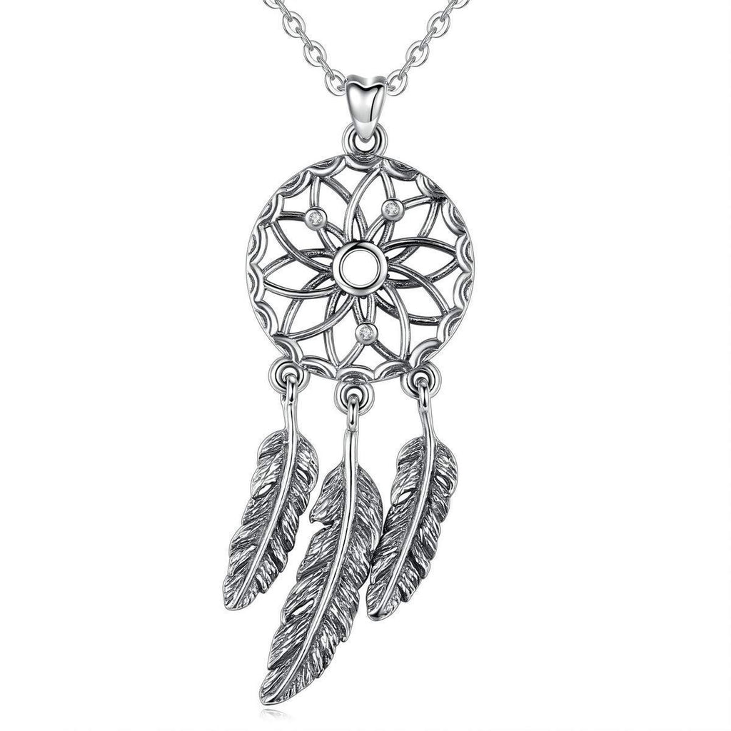 [Australia] - Eusense 925 Sterling Silver Dream Catcher Necklace, Vintage Jewellery Gift for Women Girls 