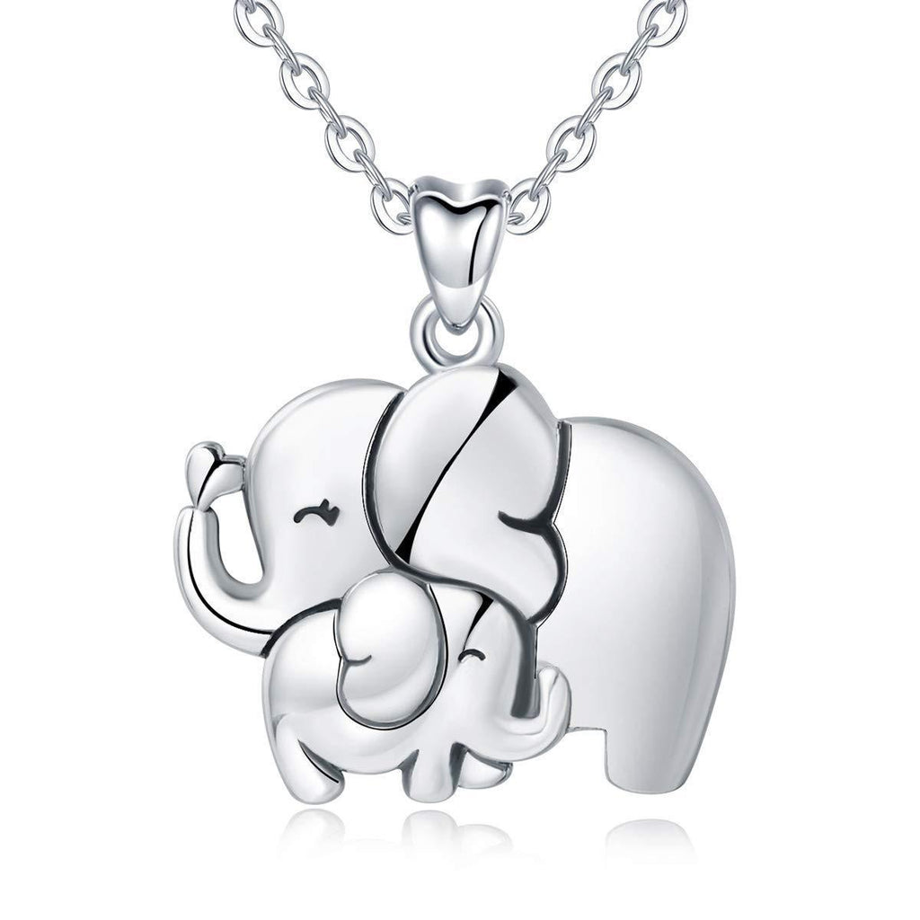 [Australia] - Eusense Elephant / Giraffe / Panda / Sloth / Unicorn Necklace, 925 Sterling Silver Cute Animals Pendant, Jewellery Gift for Women Girls A-Elephant 