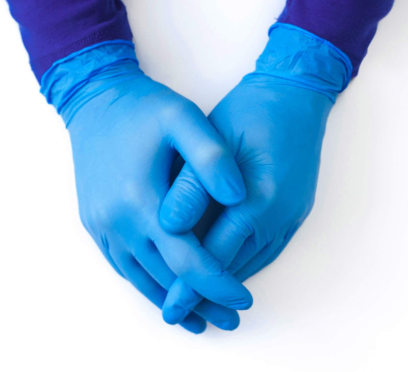 [Australia] - Multi-Purpose Vinyl Gloves, Powder Free, Disposable, Extra Strong - Box of 100 - Blue - UK SELLER (S) S (Pack of 100) 