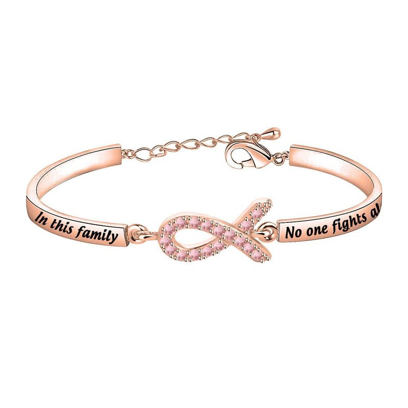 [Australia] - In This Family No One Fights Alone Bracelet Cancer Awareness Bracelet Cancer Survivor Gift braceletRG 