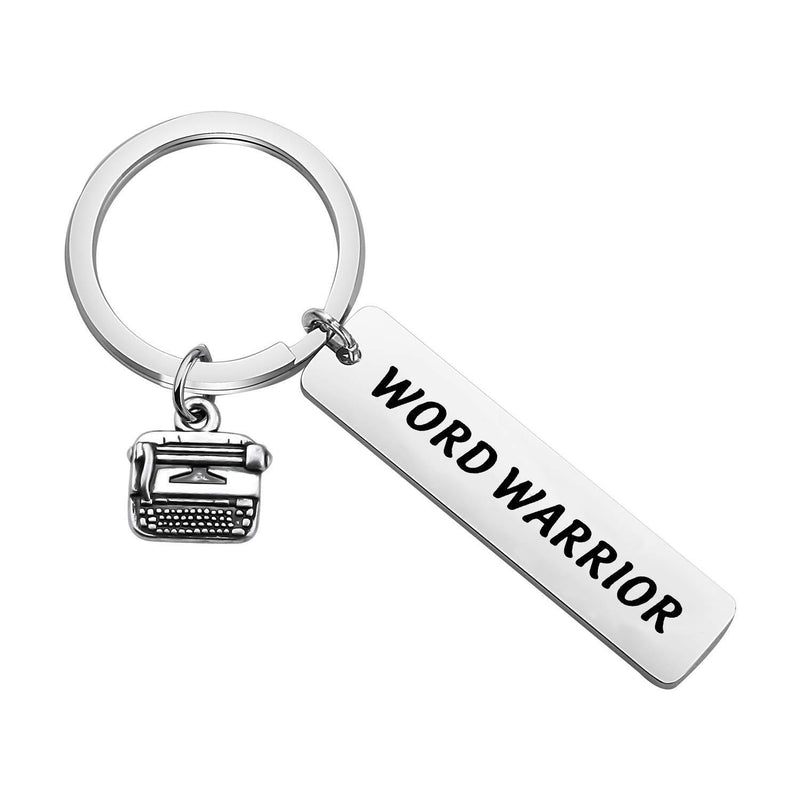 [Australia] - MYSOMY Writers Gift Typewriter Jewelry Author Gift Word Warrior Cuff Bracelet Typewriter Writer Author Keychain Novelist Gift Ideas for Writers, Teachers, Editor Word Warrior key 