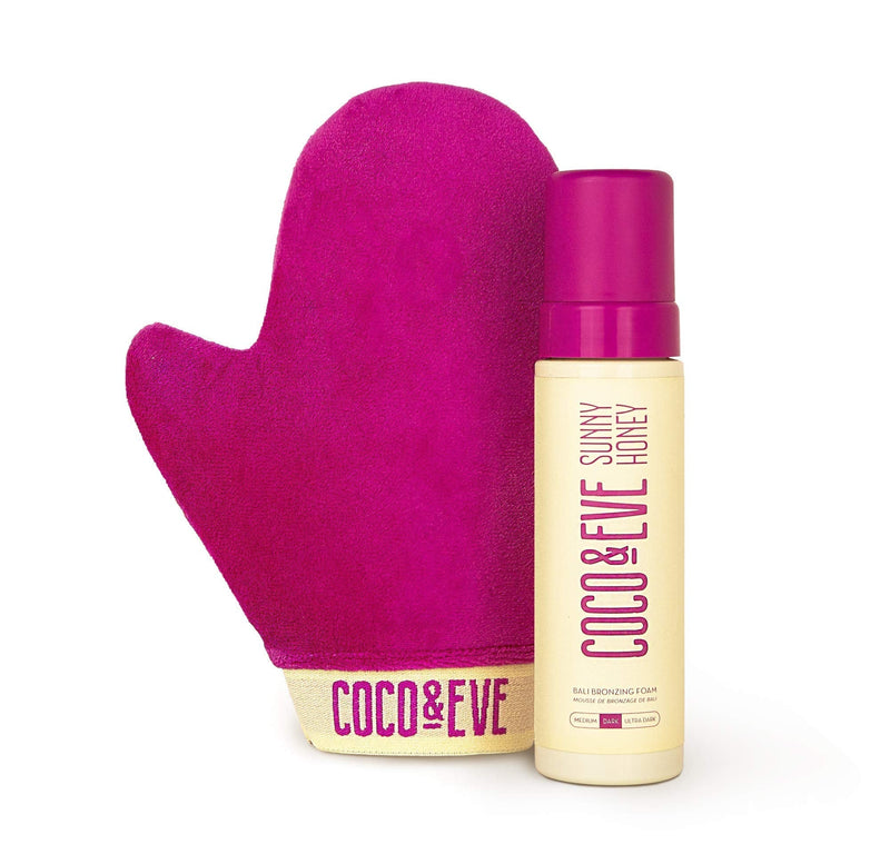 [Australia] - Coco & Eve Sunny Honey Bali Bronzing Self Tanner Mousse Set (Ultra Dark) - All Natural Sunless Tanning Mousse | Instant Self Tanning Lotion with Bronzer with Self Tanning Mitt Applicator (200ml) Ultra Dark 