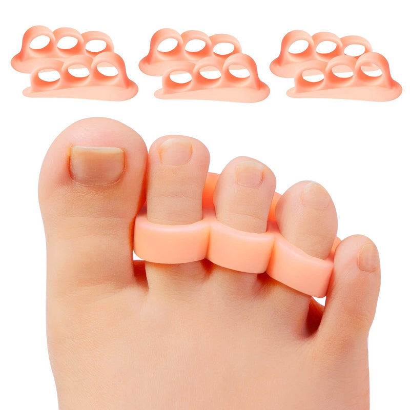 [Australia] - Promifun Gel Toe Separators, 6 Pack of Toe Spacers, Toe Straightener for Men and Women, Bunions, Hammer Toe, Overlapping Toe, Claw Toes, Reduce Foot Pain 