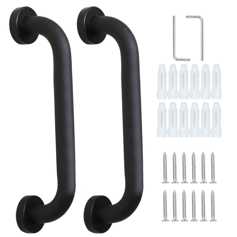 [Australia] - SENENQU 2 Pack Shower Grab Bar, 12inch Space Aluminum Bathroom Grab Rail Safety Handrail Support - Black 