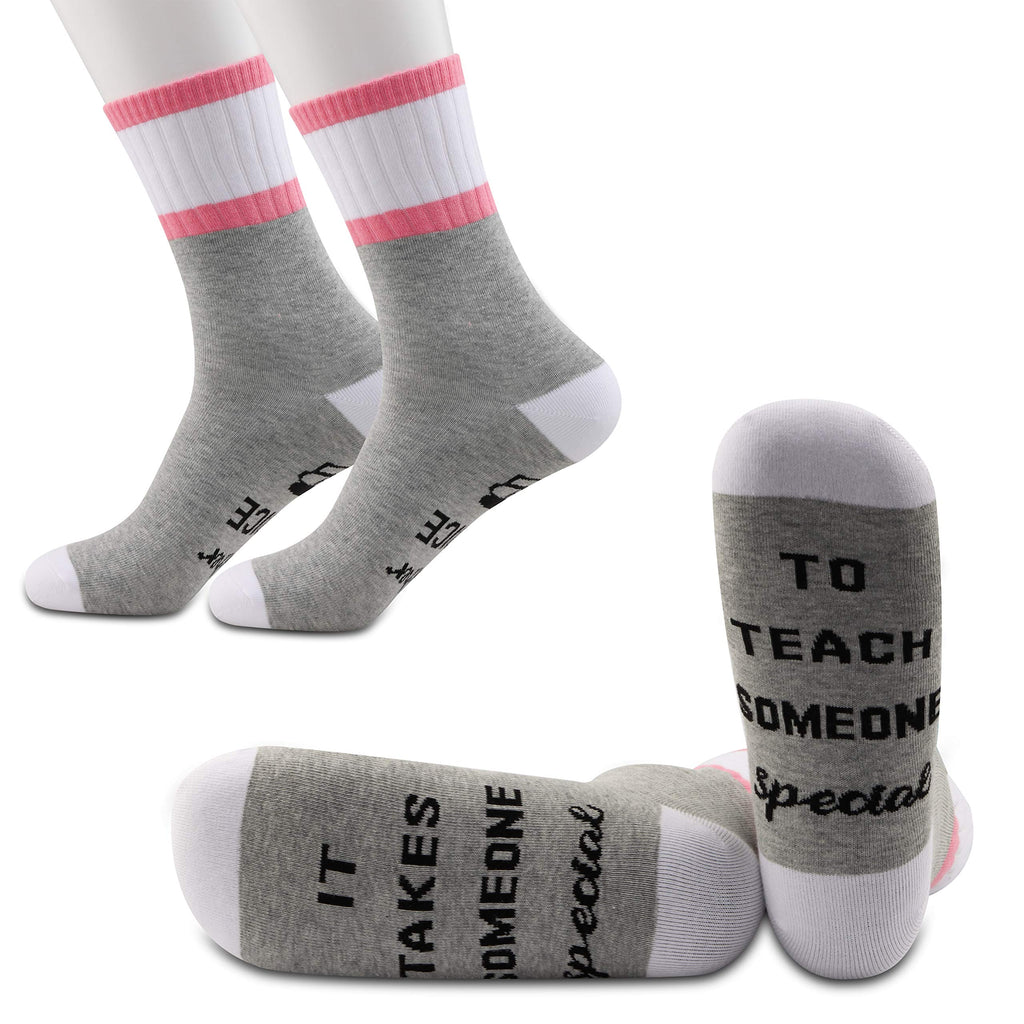 [Australia] - PYOUL 2 Pairs Teacher Socks Gift for SPED Teacher - It Takes Someone Special to Teach Socks Teach Someone Special 