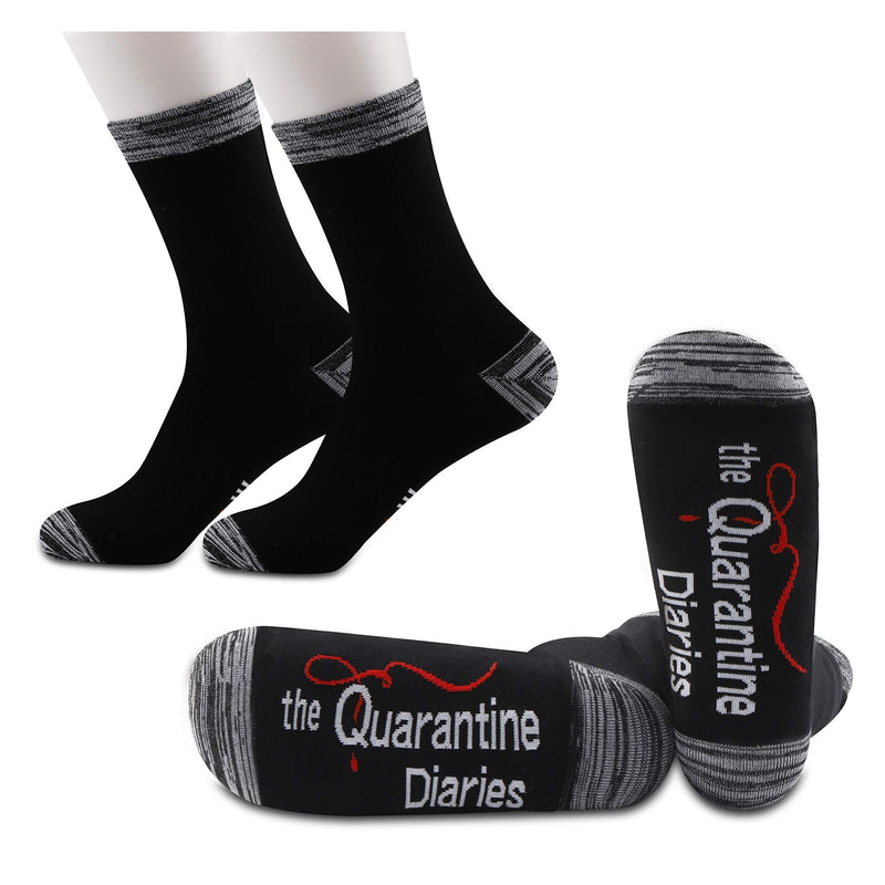 [Australia] - PYOUL 2 Pairs Quarantine Socks Social Distancing Gift The Quarantine Diaries Socks 