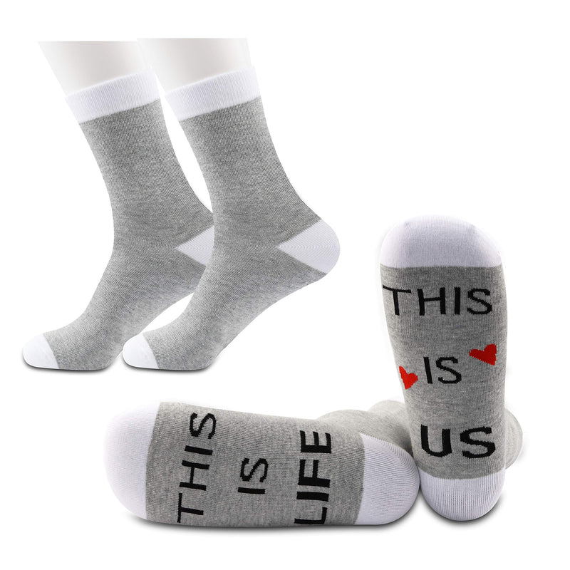 [Australia] - PYOUL 2 Pairs This is Life This is Us Socks Lover Socks for Wedding Gift or Valentine's Day 