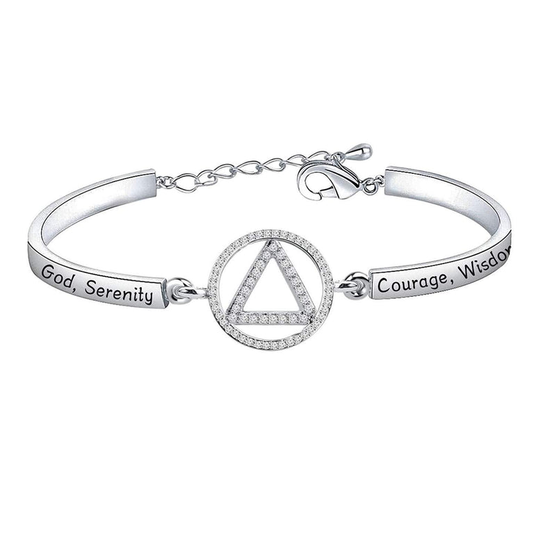 [Australia] - Serenity Prayer AA Recovery Necklace Keychain Serenity Courage Wisdom Sobriety Gift braceletS 