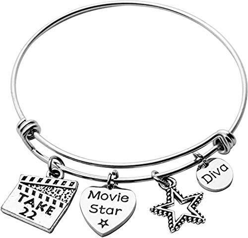 [Australia] - Movie Lover Gift Film Charm Bracelet Actress Gift Graduation Gift for Film Student Director Jewelry Movie Star Bracelet 