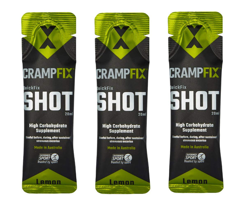 [Australia] - Crampfix QuickFix Shot Sachets - Fast & Effective Relief from Muscle Cramp (3 x 20ml Packets) (Lemon) Lemon 