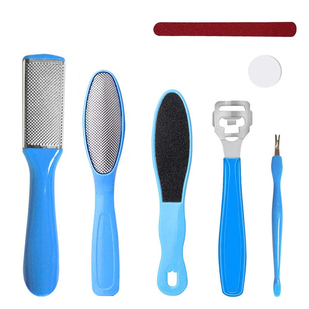 [Australia] - Foot File Set, HQCM 8 in 1 Professional Hard Skin Pedicure Remover Pedicure Scrubber Kit Remover Foot Care Tool 