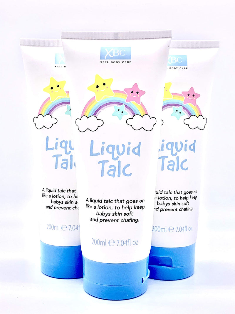 [Australia] - XBC Liquid Talc Bundle - 3 x 200g Tubes. A Liquid Talc That Goes On Like A Lotion. Keeps Babys Skin Soft and Prevents Chafing 