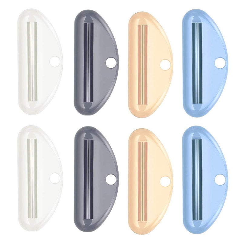 [Australia] - 8 Pcs Tube Toothpaste Squeezer Toothpaste Clips D Shape Cosmetic Cream Tube Squeezer Dispenser Clip for Bathroom (Random Colors) 