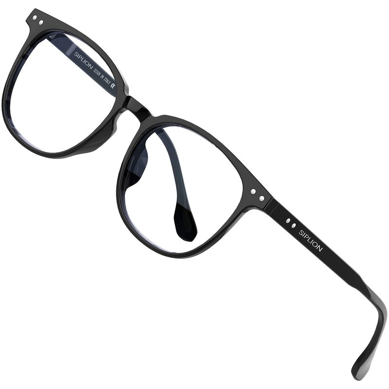 [Australia] - Blue Light Blocking Glasses - SIPLION Round Blue Light Glasses for Women Men, Non Prescription Anti Eye Eyestrain Computer Glasses Black 