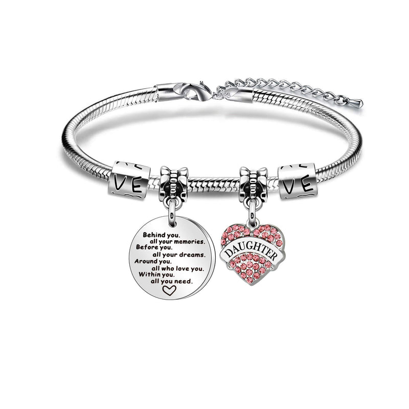 [Australia] - Graduation Bracelet Ideas Family Bracelet for Daughter Sisters Niece Graduation Jewellery for Her Inspirational Bangle Inspirational Bracelets for Girls Women 