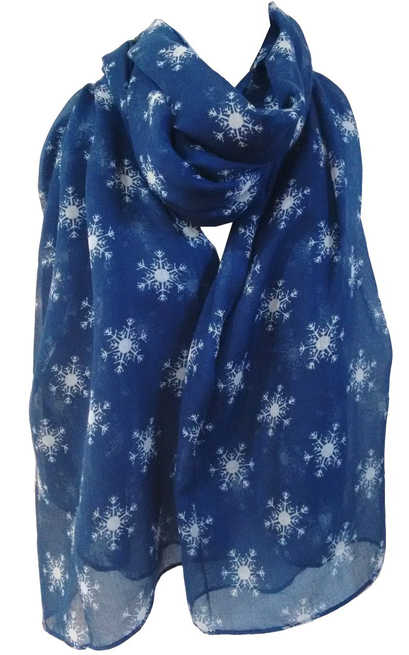 [Australia] - Women's Christmas Scarf Large Various Xmas Theme Printed Festive Wrap Sarong Shawl A1 - Blue 