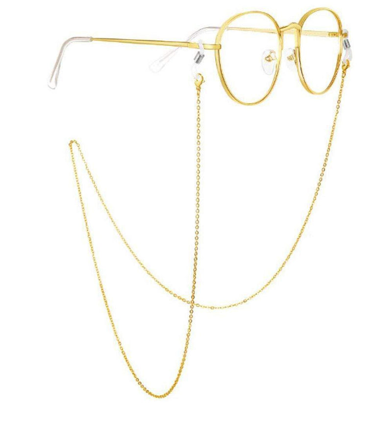 [Australia] - Fashion Stainless Steel Eyeglass Chains Universal Fit Eyewear Retainer Eyeglass Strap Holder Sunglass Retainer Strap Glasses Cord Lanyard Rope Neck Strap Anti-Slip Glasses String 
