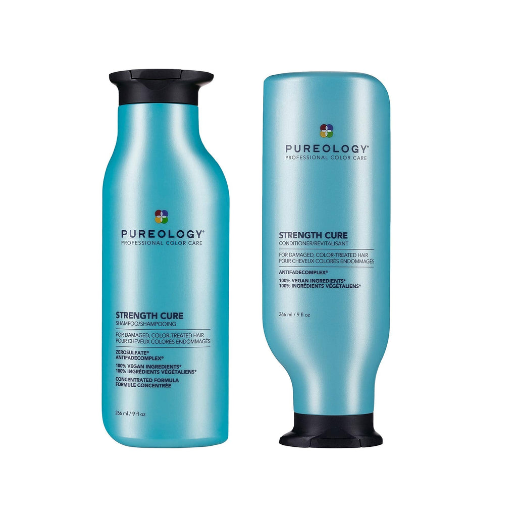 [Australia] - Pureology | Strength Cure Strengthening Shampoo & Conditioner Duo Set 266ml| For Damaged, Colour Treated Hair 