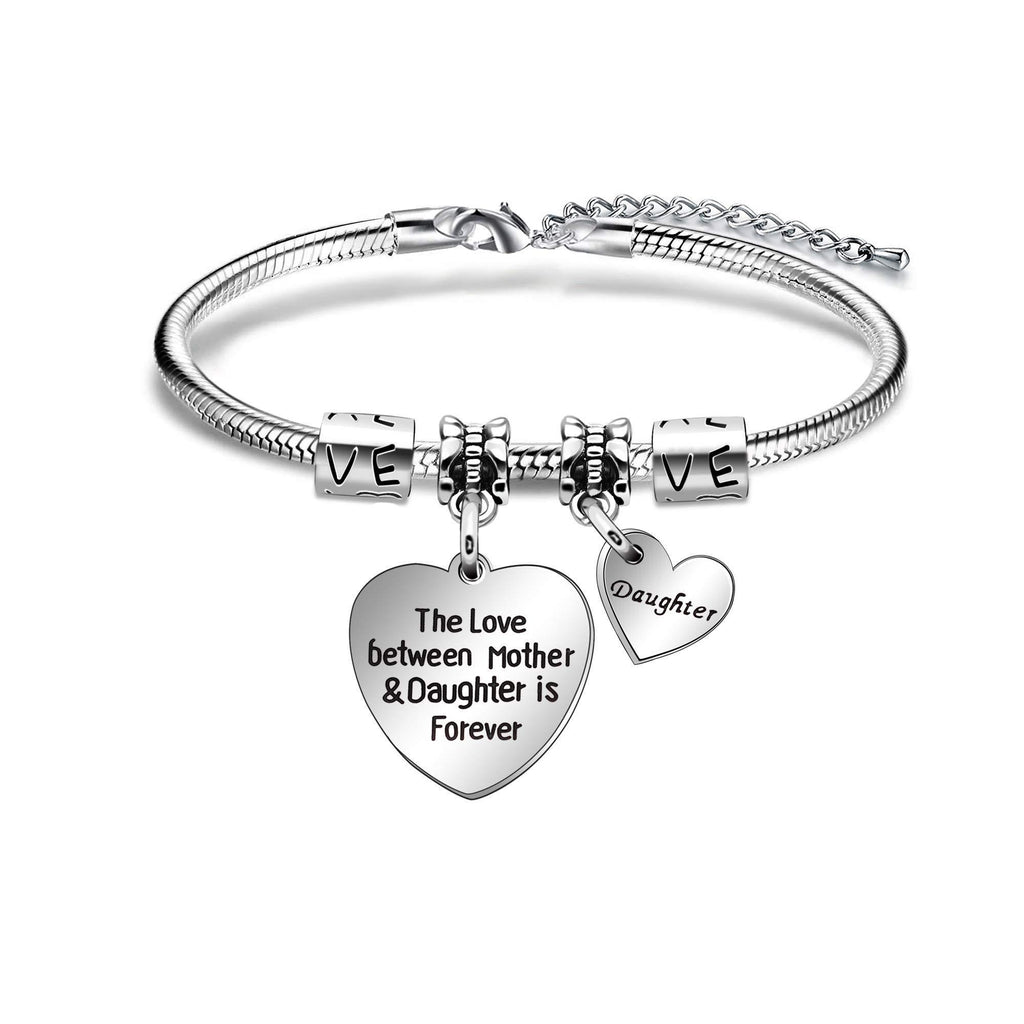 [Australia] - Daughter Gift Daughter Bracelet from Mum Heart Pendant -The Love Between Mother And Daughter Is Forever 