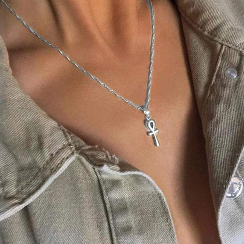 [Australia] - TseenYi Fashion Necklace Simple Cross Pendant Religious Jewelry for Women and Girls (Silver) Silver 